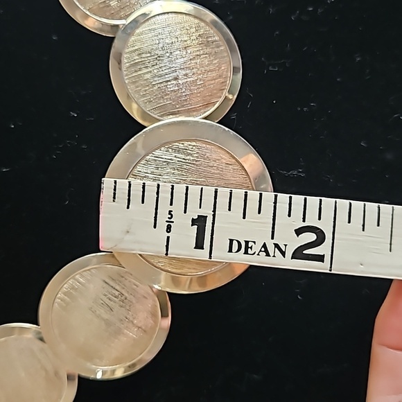 Sterling silver Estate italian silver 925 Italy brushed disc  3 chain necklace - Picture 8 of 10